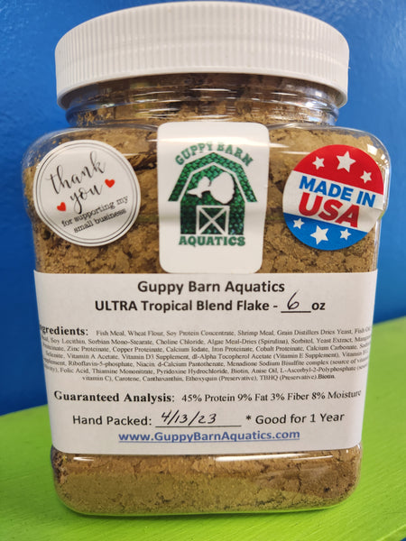 Guppy Barn Aquatics - ULTRA Tropical Blend Flake