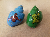 Hermit Crab Shells - Size: Hand Painted/Decorated/3D Quantity: 2 Shell Pack