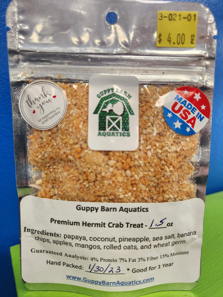 Guppy Barn Aquatics - PREMIUM Hermit Crab Treat Food
