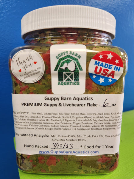 Guppy Barn Aquatics - PREMIUM Guppy & Livebearer Flake