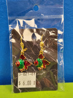 Goldfish Earrings - Green Red Clip