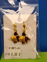 Goldfish Earrings - Gold Red Wine Clip